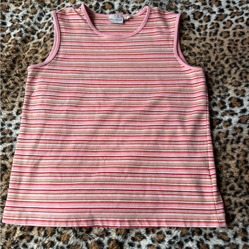 White Stag Pink Striped Kids Tank Top